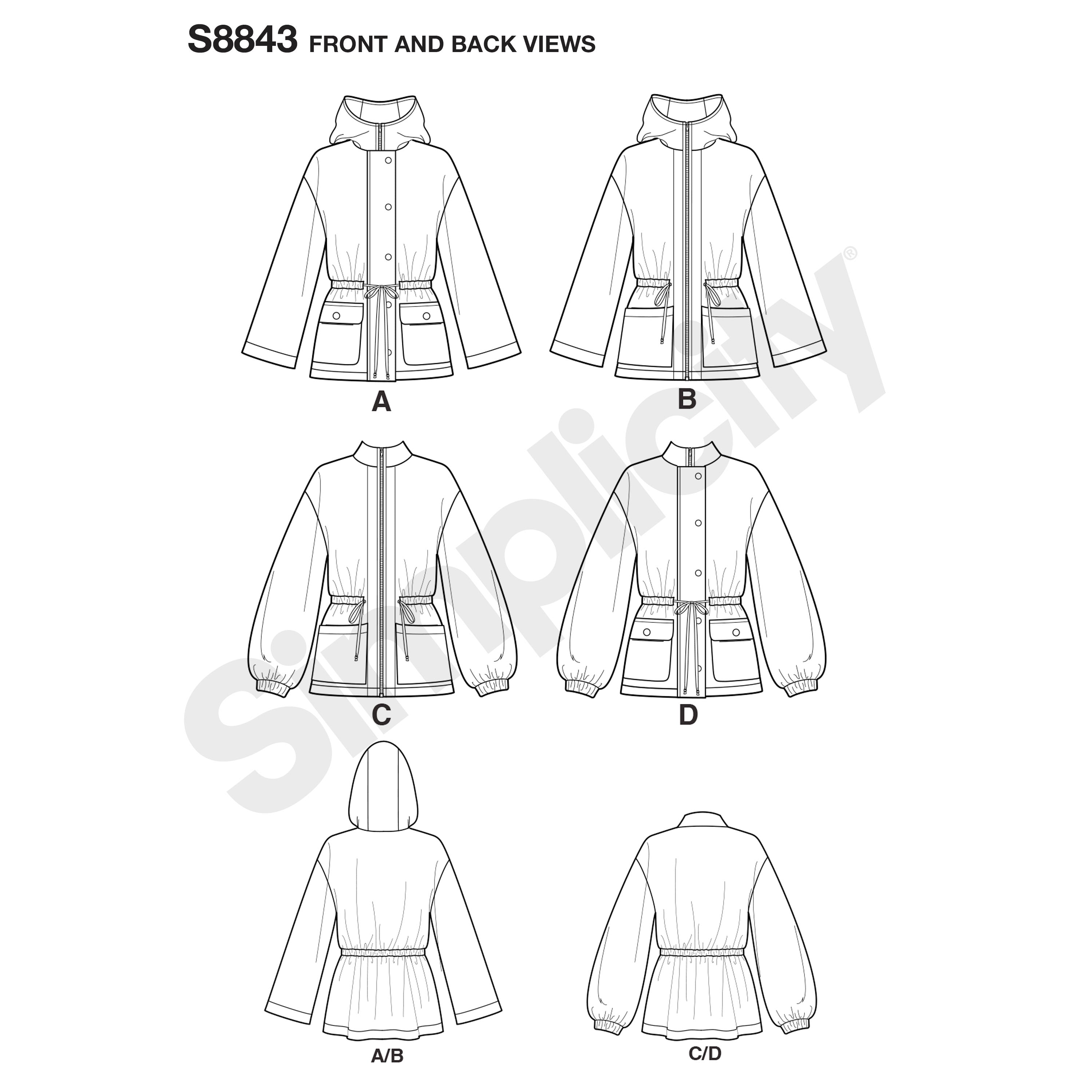 Simplicity Pattern S8843 - Misses' Anorak Jacket | Sewing Pattern – My ...