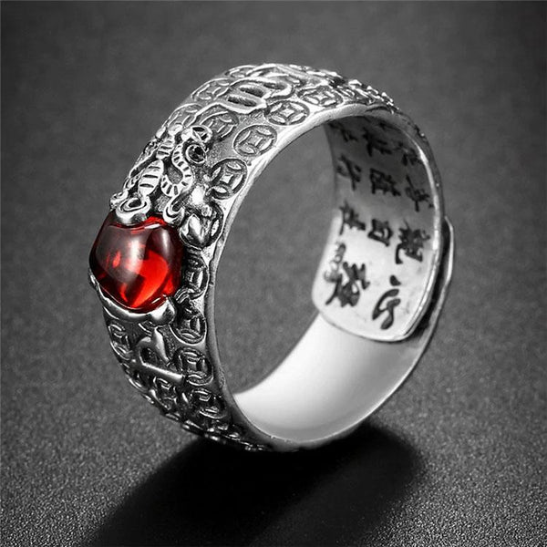 bague de passion en grenat - cadeaux spirituels pour hommes