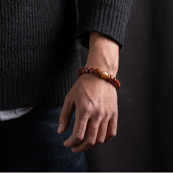 bracelet de force en os de yak - cadeaux spirituels pour hommes