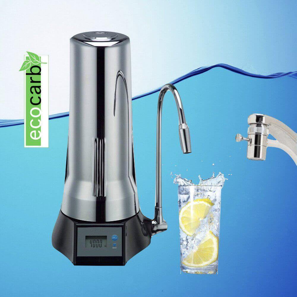 Eco Carb Plus Counter Top Fluoride Water Filter Purifier Chrome