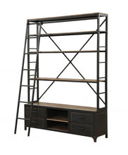 Load image into Gallery viewer, Walton Sandy Gray Metal Tube Bookcase With Ladder - Home Office Styles