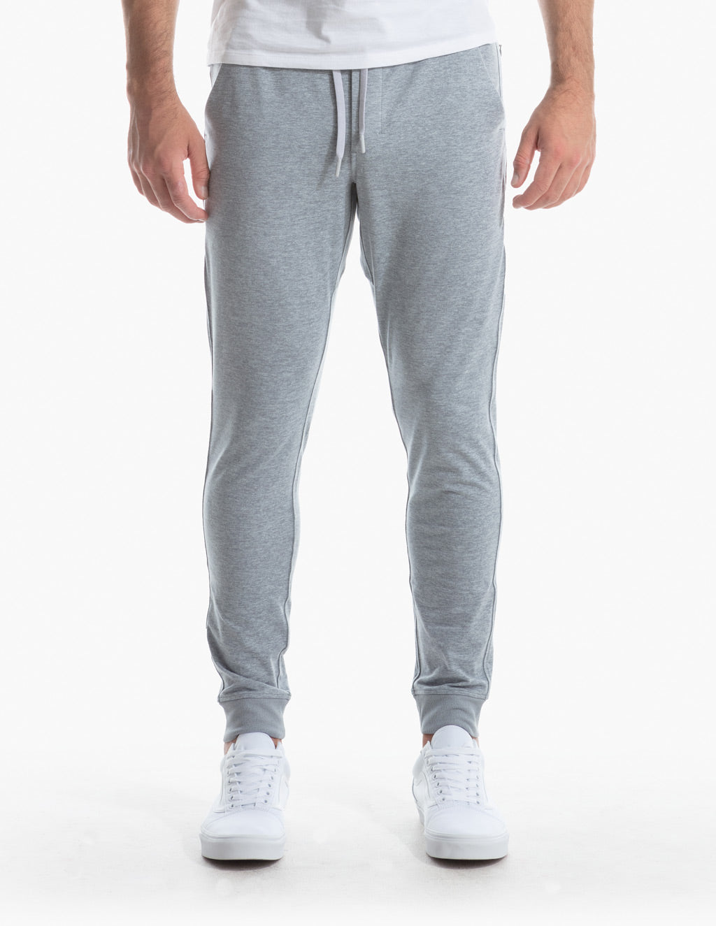 birddogs-mens-joggers-gray-heather-front-on-model