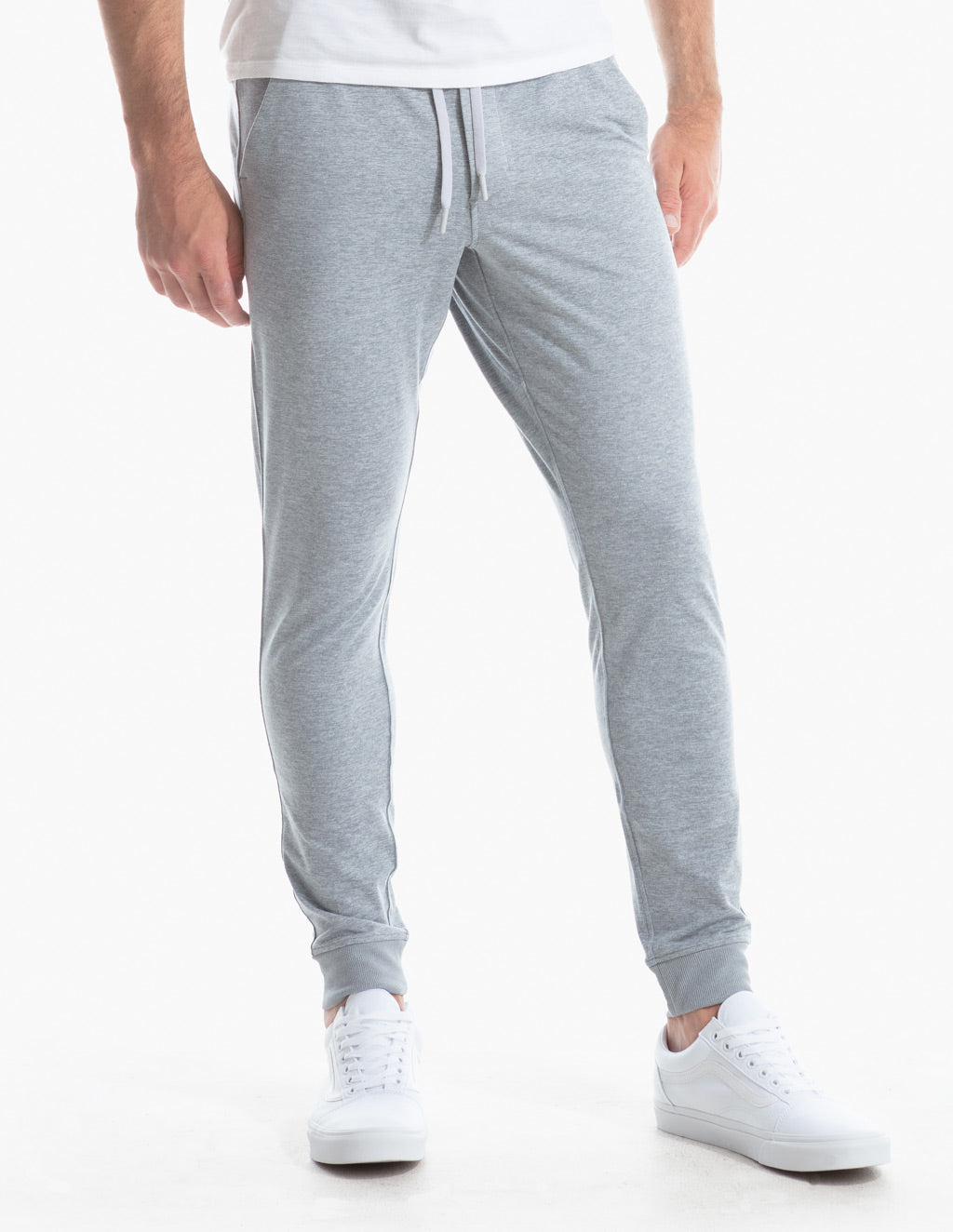 birddogs-mens-joggers-gray-heather-front-on-model