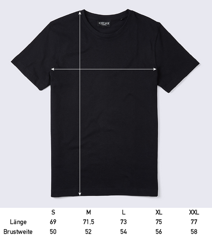 Maßtabelle T-Shirt Heavy Jersey Black