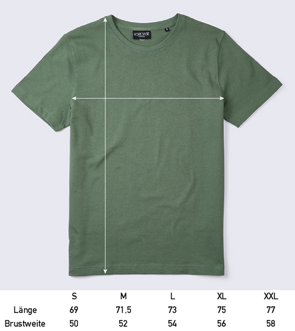 Maßtabelle T-Shirt Heavy Jersey Green