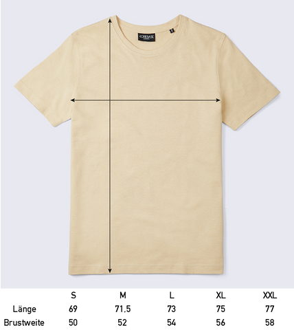 Maßtabelle T-Shirt Heavy Jersey - Sand