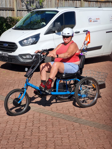 tracey riding her electric trike