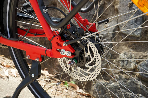 close up of chain on bike