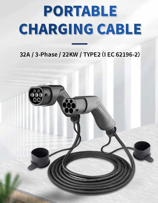 Rapidé Type-2 EV Charging Cable - 22kW, 32A