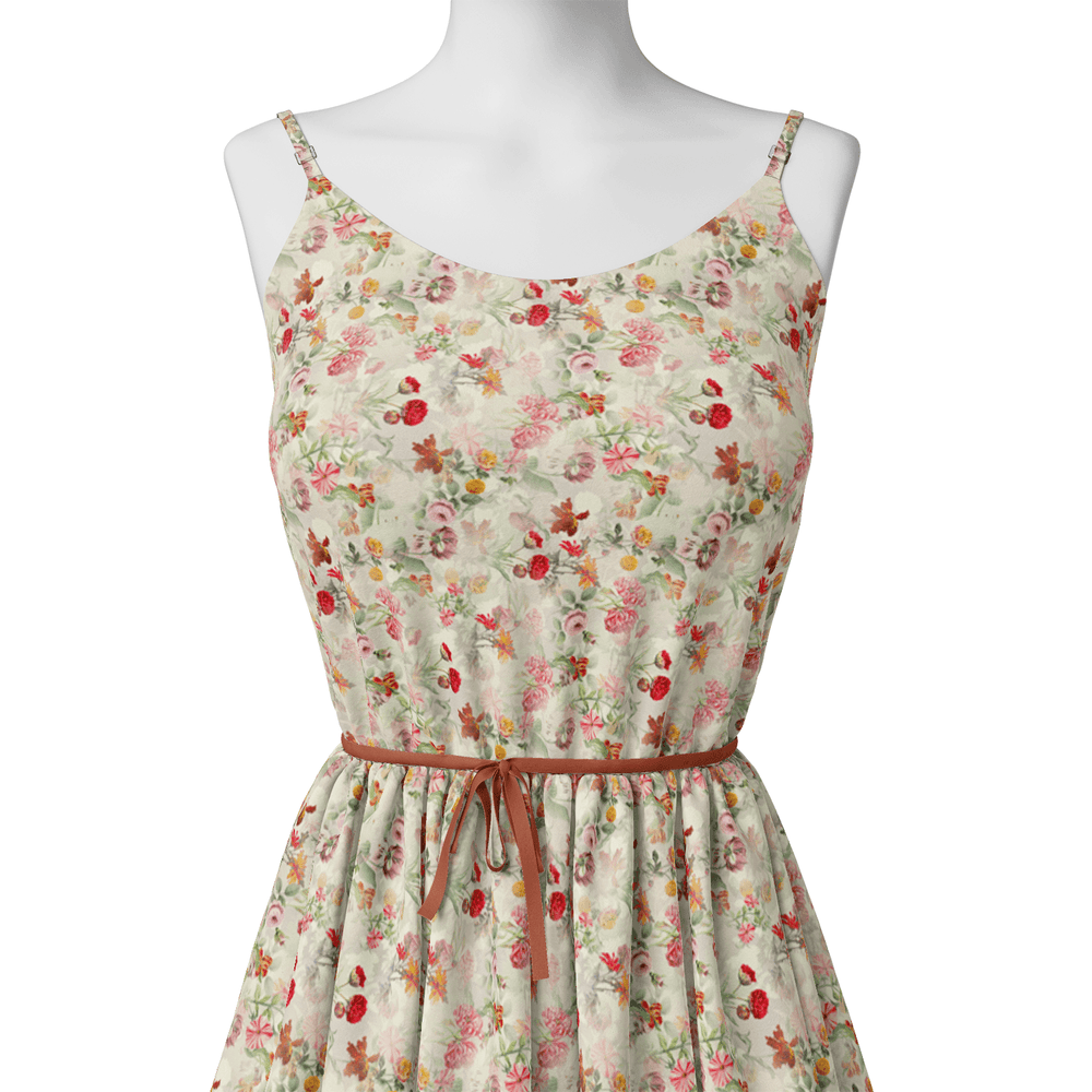 Digital Printed Pure Cotton Midi Dress in Multicolor : TXR678