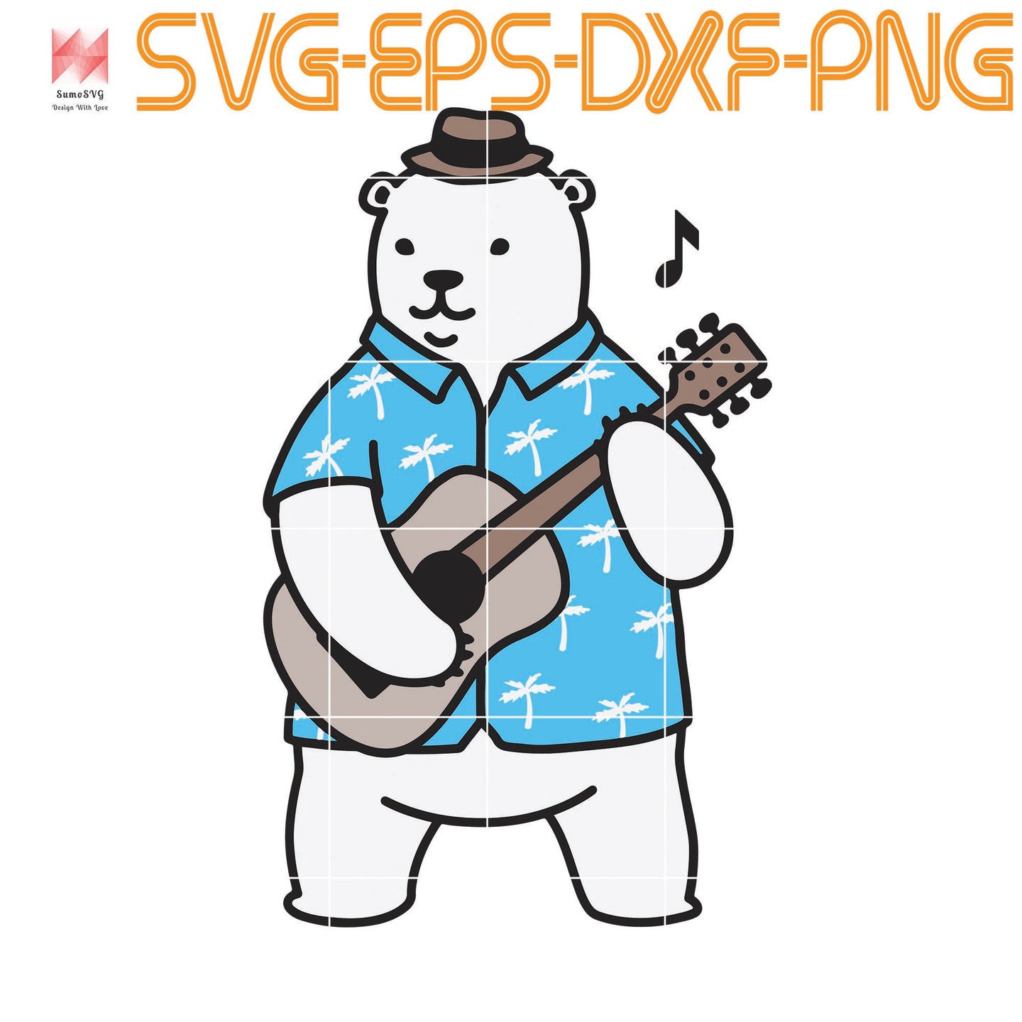 Download Cute Polar Bear Strumming A Guitar Quotes Svg Png Eps Dxf Digita Sumosvg
