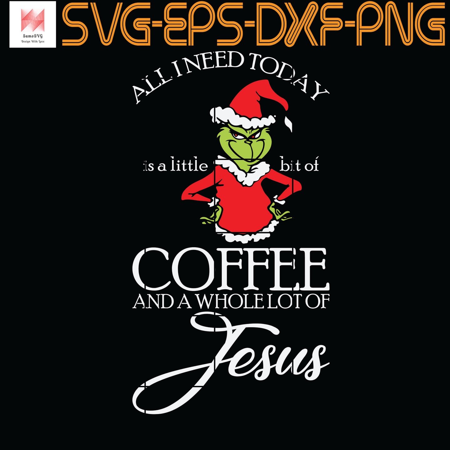 Free Grinch With Coffee Svg