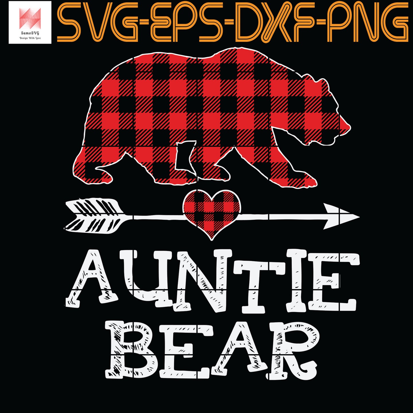 Download Auntie Bear Christmas Pajama Red Plaid Buffalo Family Gift Quotes Sv Sumosvg