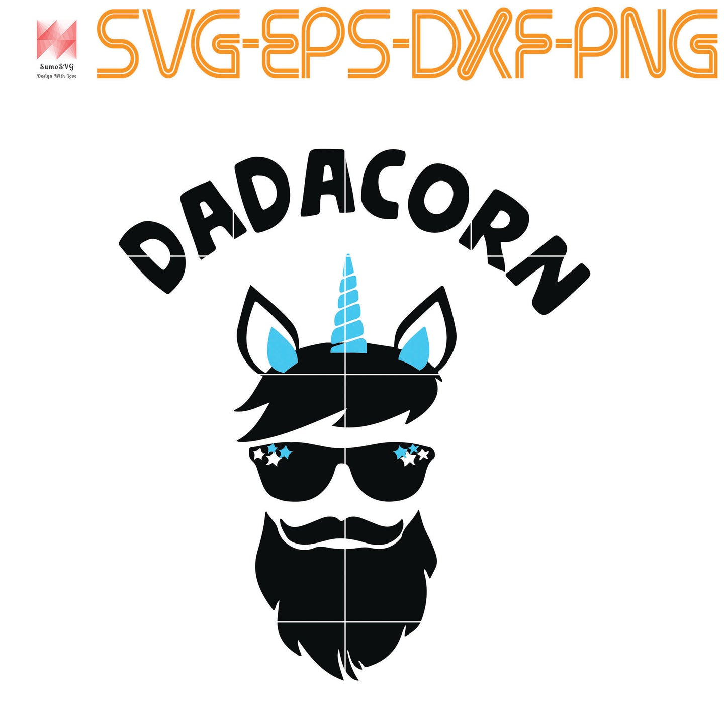 Download Dadacorn Unicorn Dad Beard Gift For Men Quotes Svg Eps Dxf Png Sumosvg