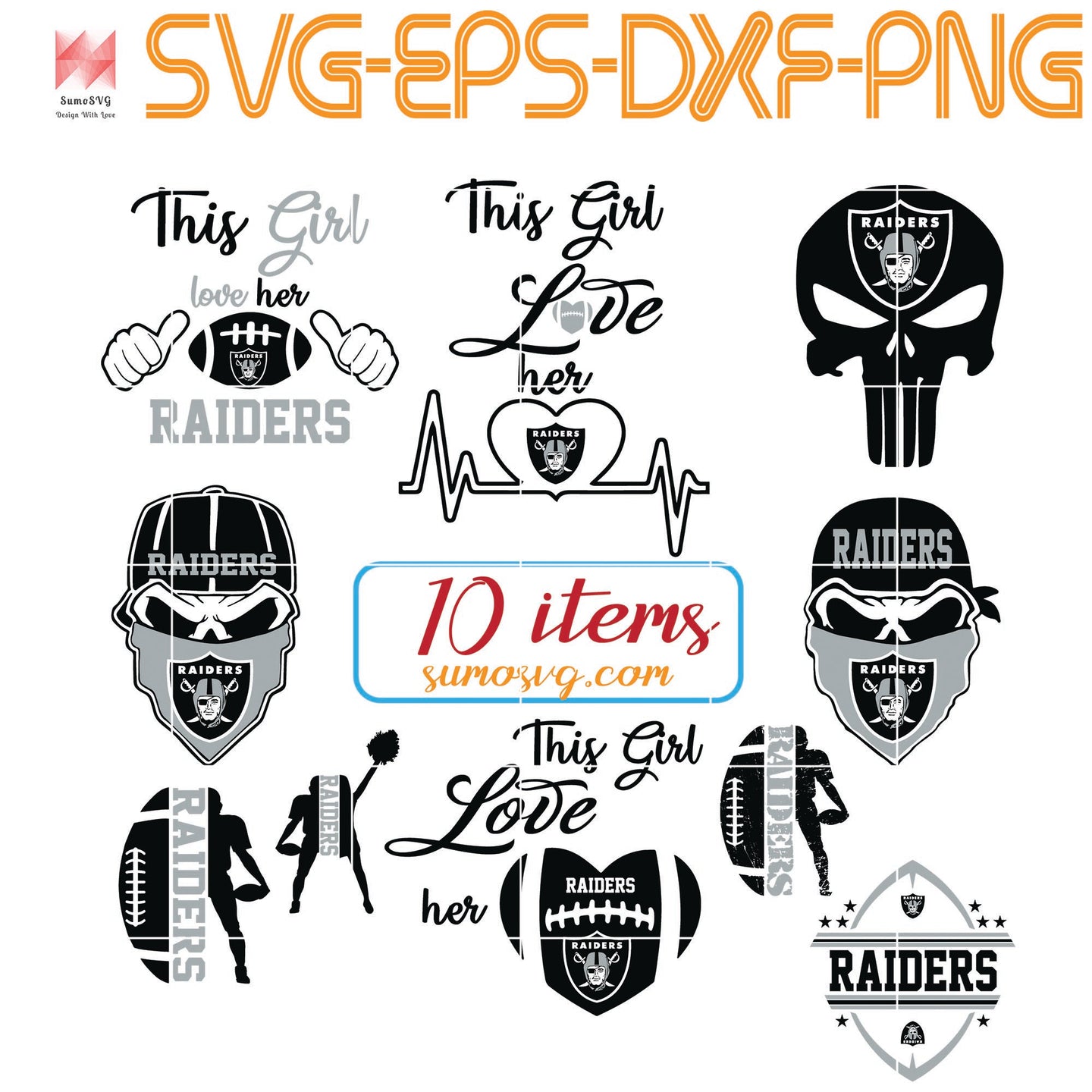 Oakland Raiders Bundle Svg Raiders Svg Raiders Boy Svg Raiders Girl Sumosvg