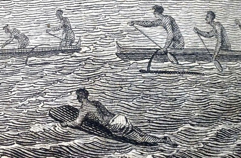 Historical Polynesian Surfing from Artist Point of View