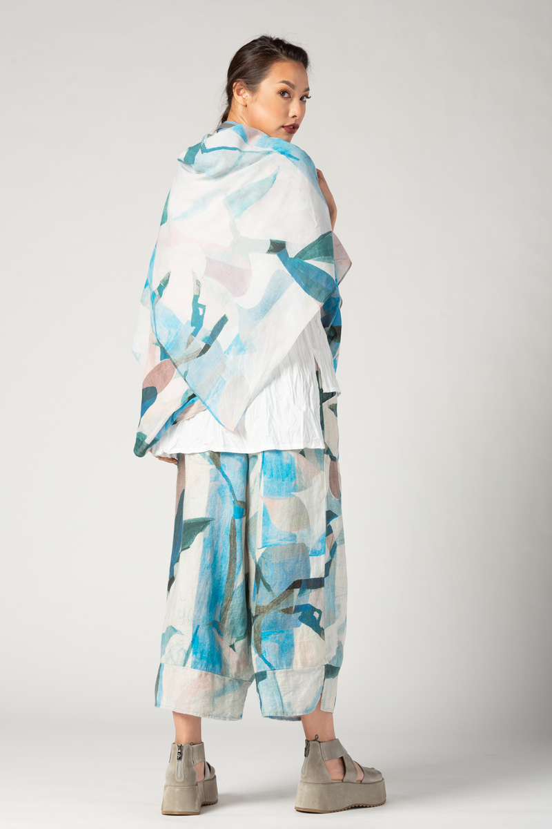 LUUKAA Scarf/Cover Up in Blue Print | KALIYANA.COM