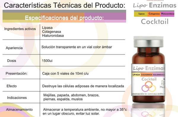 Lipoenzimas Cocktail Especificaciones - GS Distribuidor