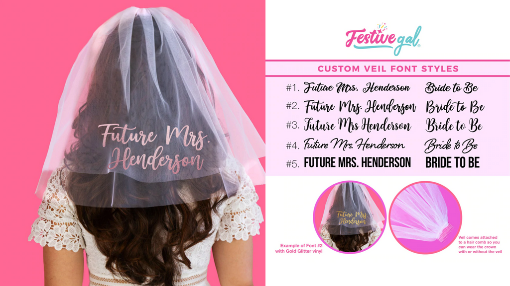 bachelorette party accessories custom bachelorette party veil for bride