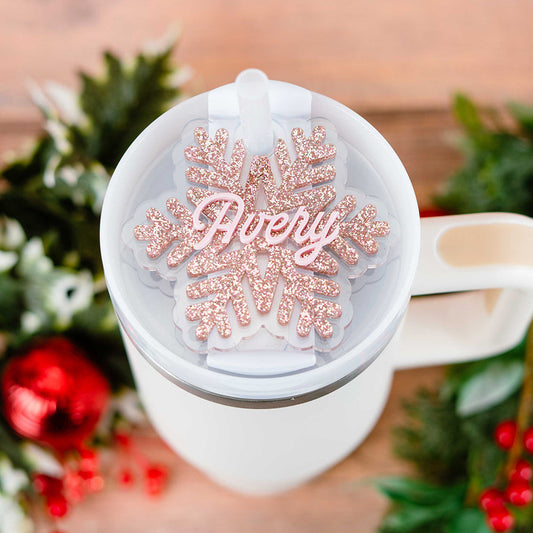 Stanley Cup Accessories: Christmas Stanley Tumbler Custom Name Tag –  Festive Gal