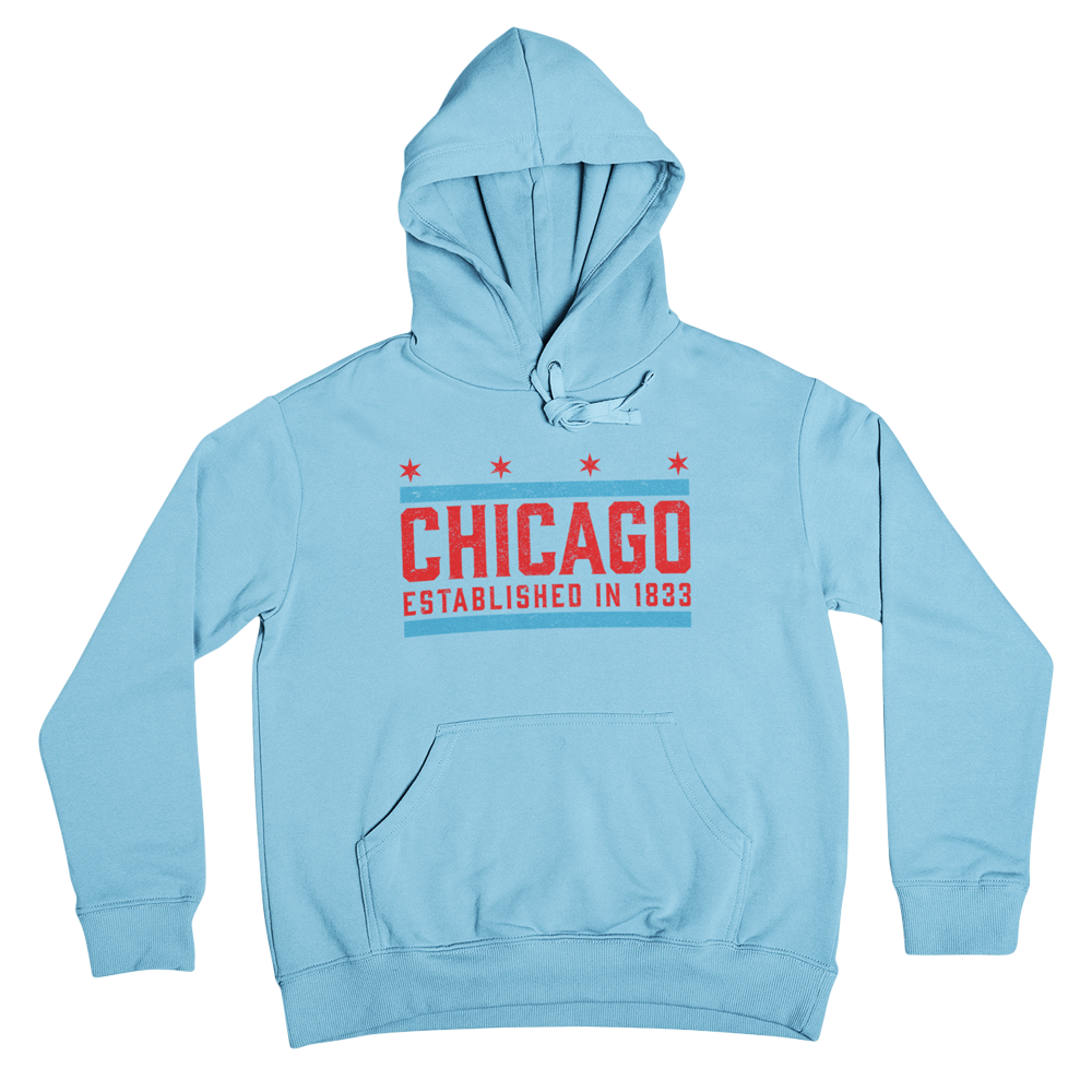 merch Monger Chicago Flag Skyline - Unisex Long Sleeve T-Shirt - Chicago Clothing Navy / S