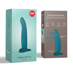 Image of a fun factory dildo in teal colour with suction base