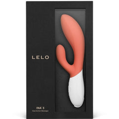 image of lelo ina 3 rabbit vibrator orange
