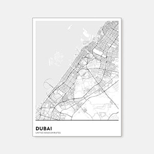 Mute's sound absorbing picture with Dubai's map print
