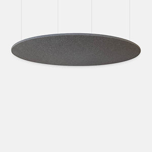 Suspended grey circle panel for ceiling