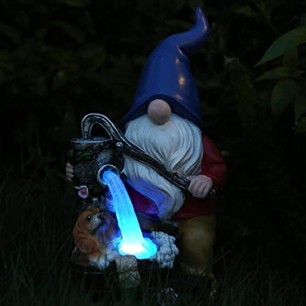 Dwarf Gnome with Pump Bathing a Dog - Garden Decor by Accent Collection