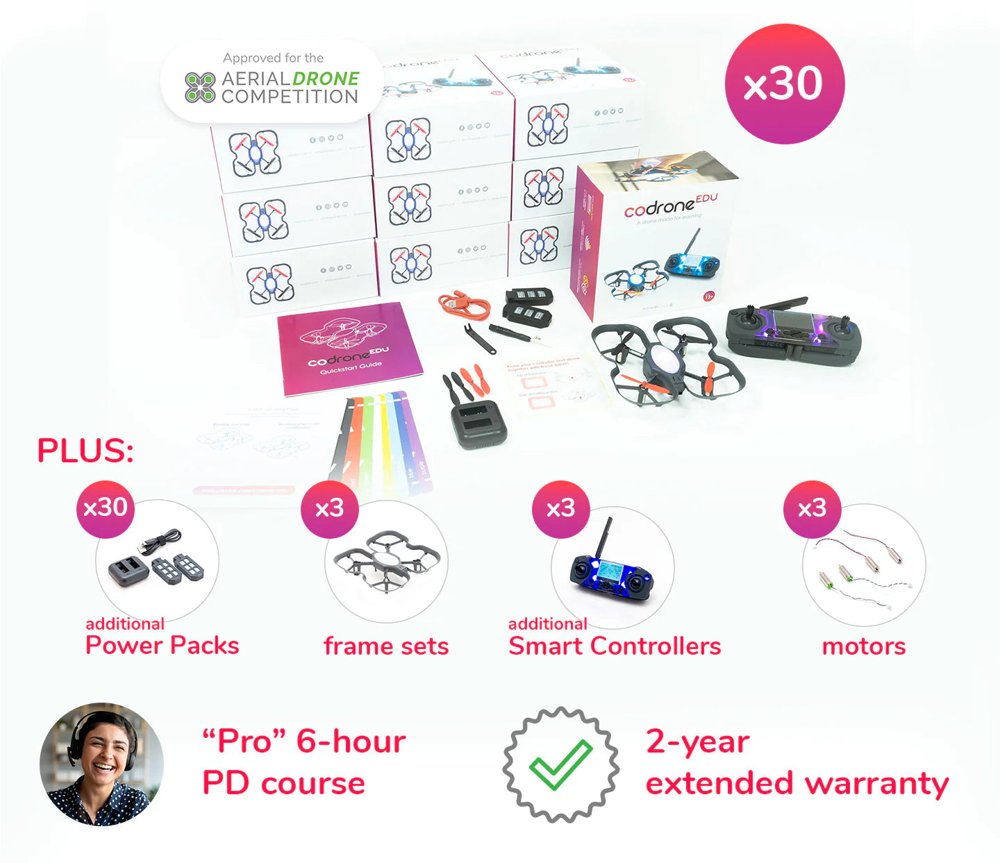 CoDrone EDU School Package (30 drones, extras, PD)