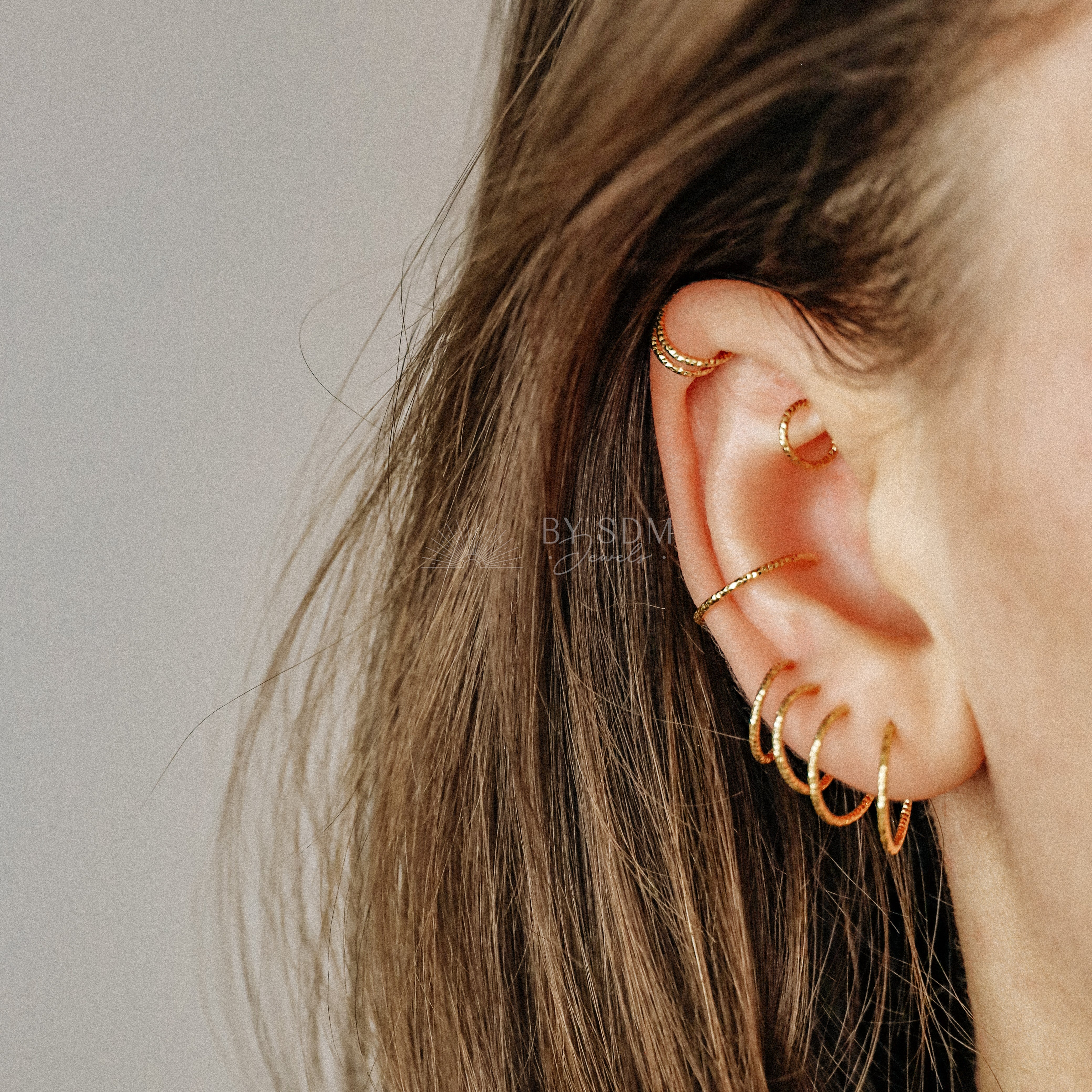 Silver Gemstone Cartilage Helix Hoop Earrings – Wild Fawn Jewellery