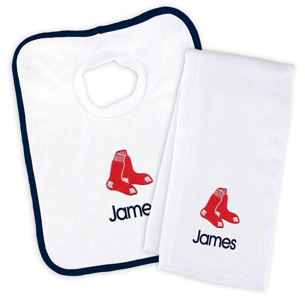 Newborn & Infant White Chicago Cubs Personalized Bib Burp Cloth