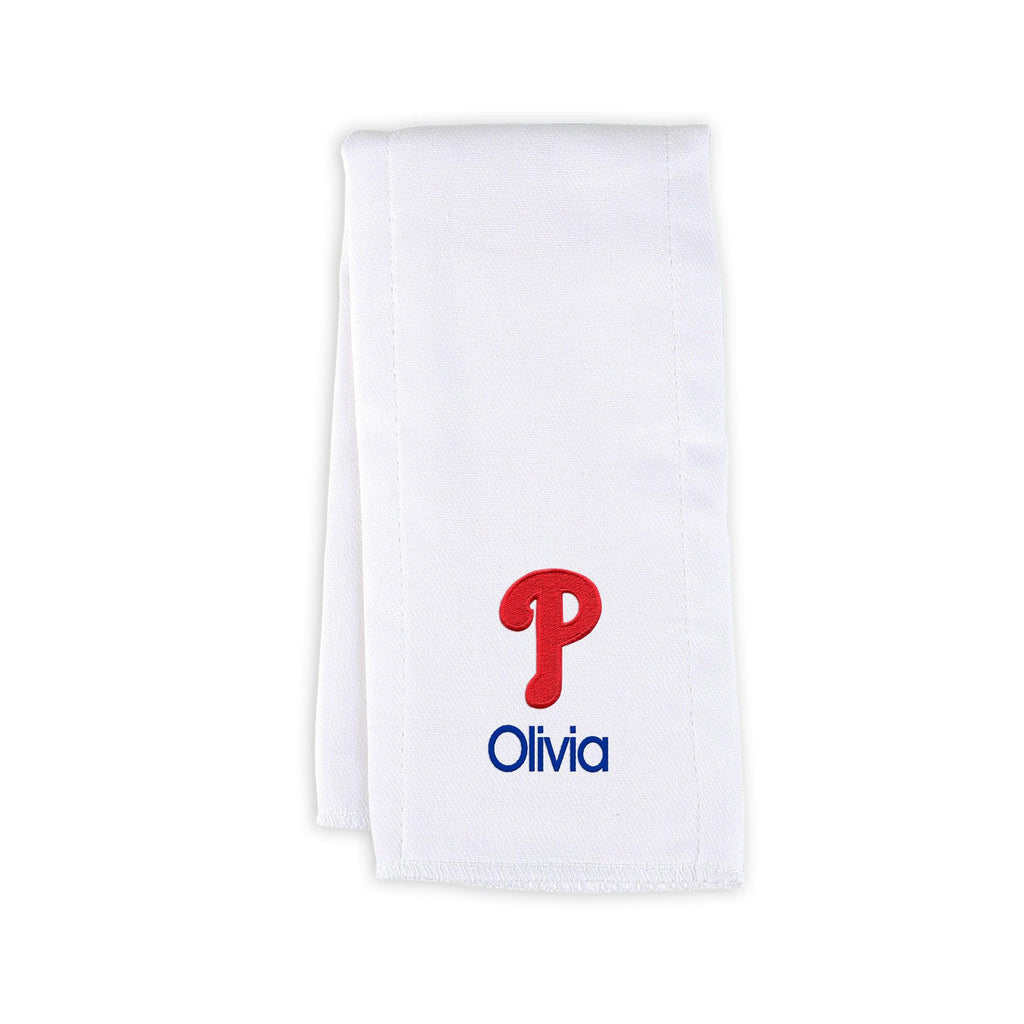Personalized Philadelphia Phillies Burp Cloth - Designs by Chad & Jake