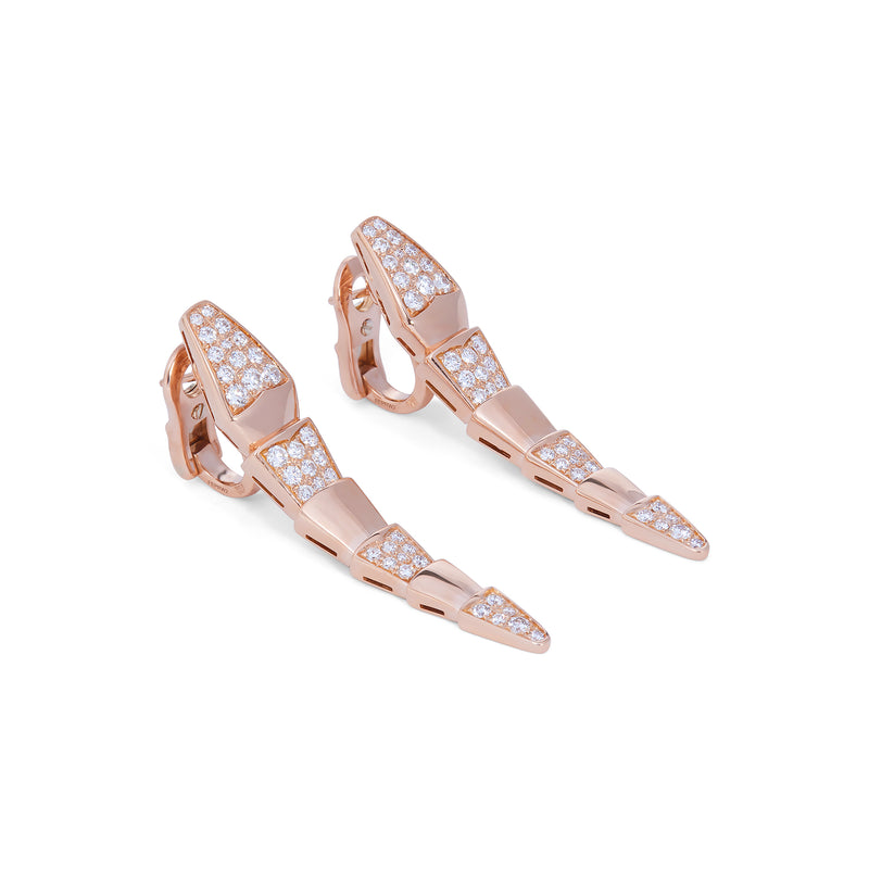 Bvlgari 'Serpenti Viper' Rose Gold and Diamond Earrings – CIRCA