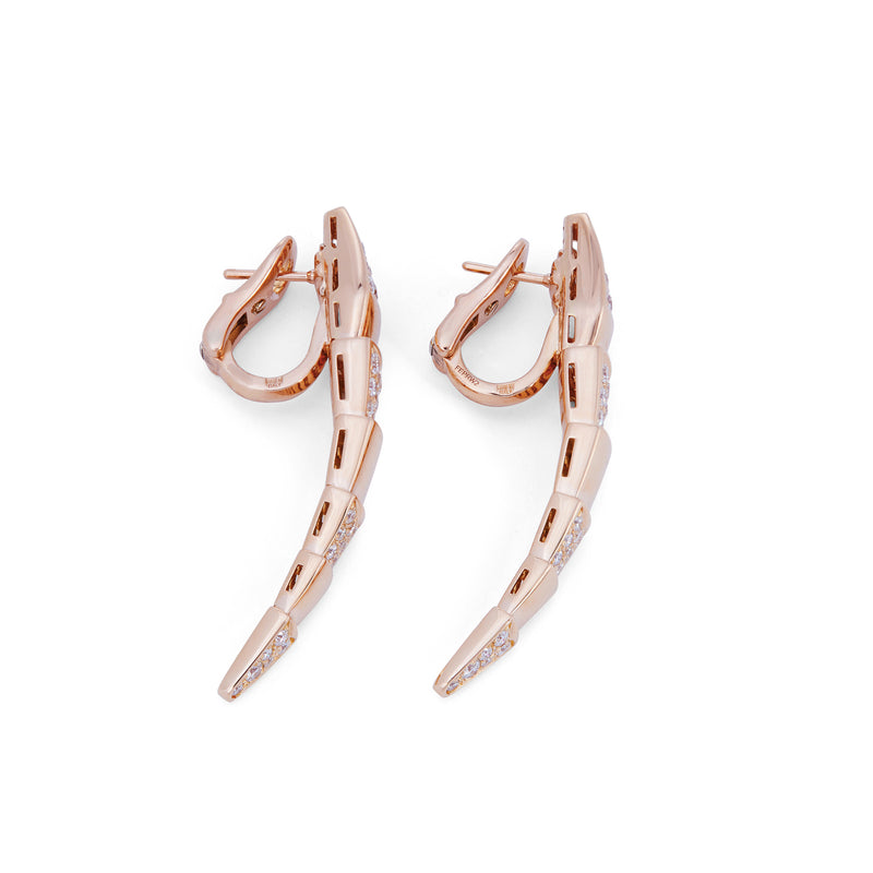 Bvlgari 'Serpenti Viper' Rose Gold and Diamond Earrings – CIRCA