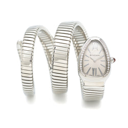 Bvlgari 'Serpenti Tubogas' Stainless Steel and Diamond Watch – CIRCA