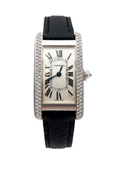 cartier diamond watch leather strap