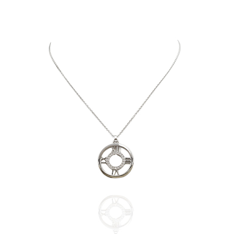 Tiffany & Co. 'Atlas' White Gold Diamond Pendant Necklace – CIRCA