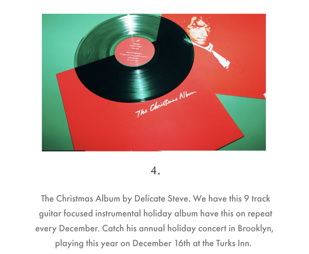 Delicate Steve Holiday Album