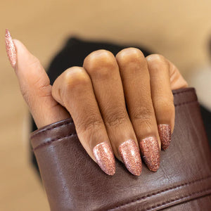 Sparkle On Bestie, Elise ~ Brown Medium Almond ~ SHINY GLITTER - 313 Body LLC
