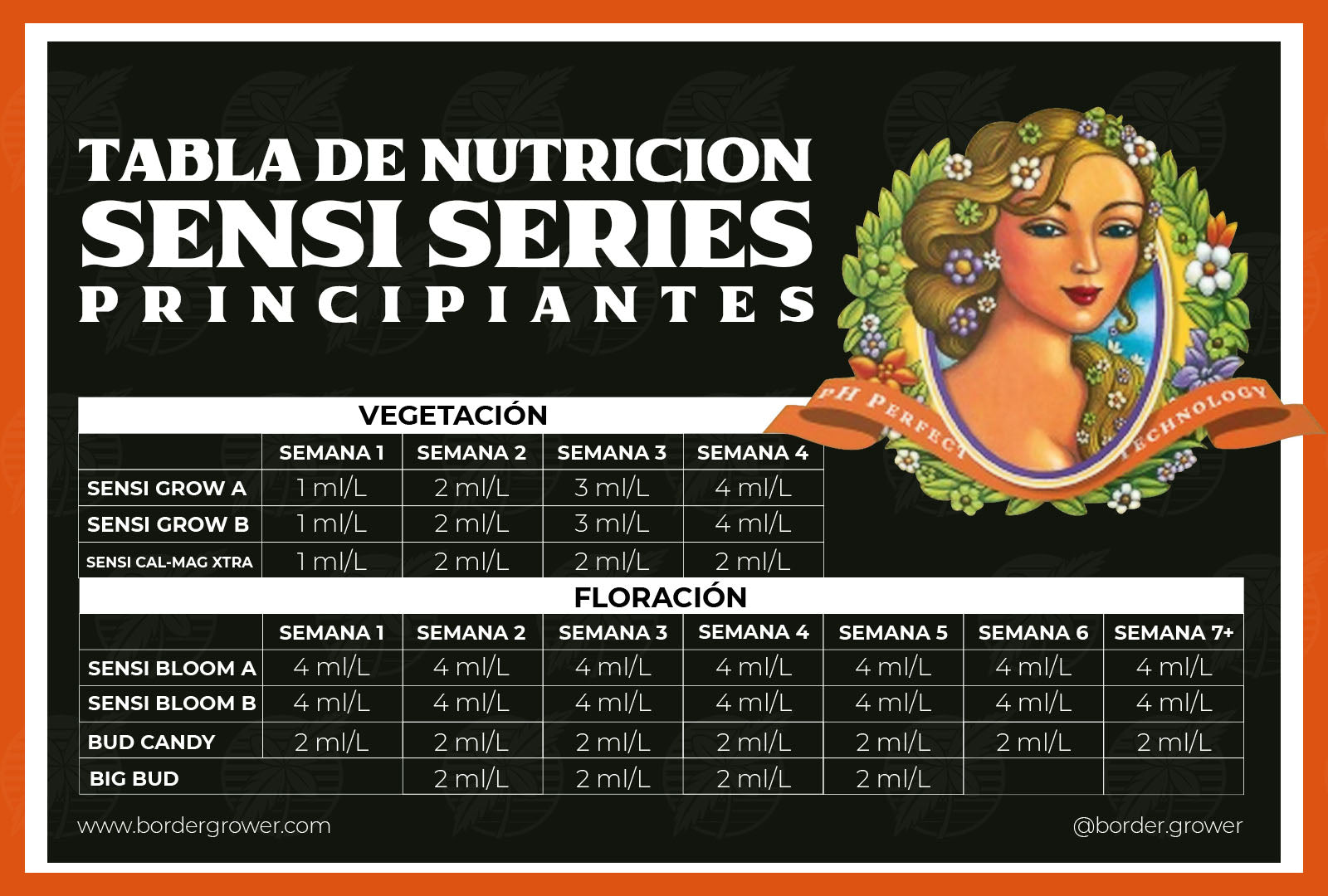 Como cultivar con sensi grow y sensi bloom de Advanced Nutrients con calendario de nutricion en español y tabla de fertilizacion para cultivo autofloreciente 