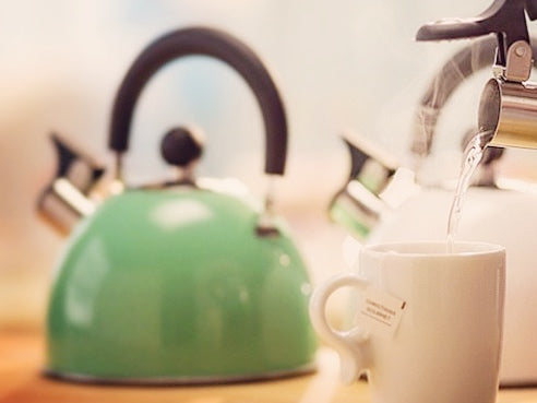 green whistling kettle