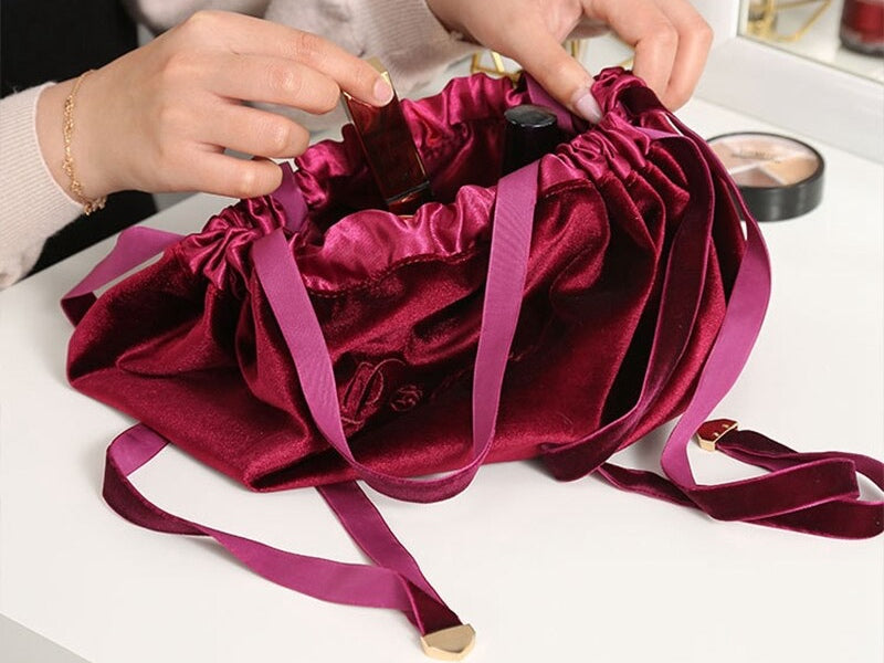 drawstring cosmetic bag