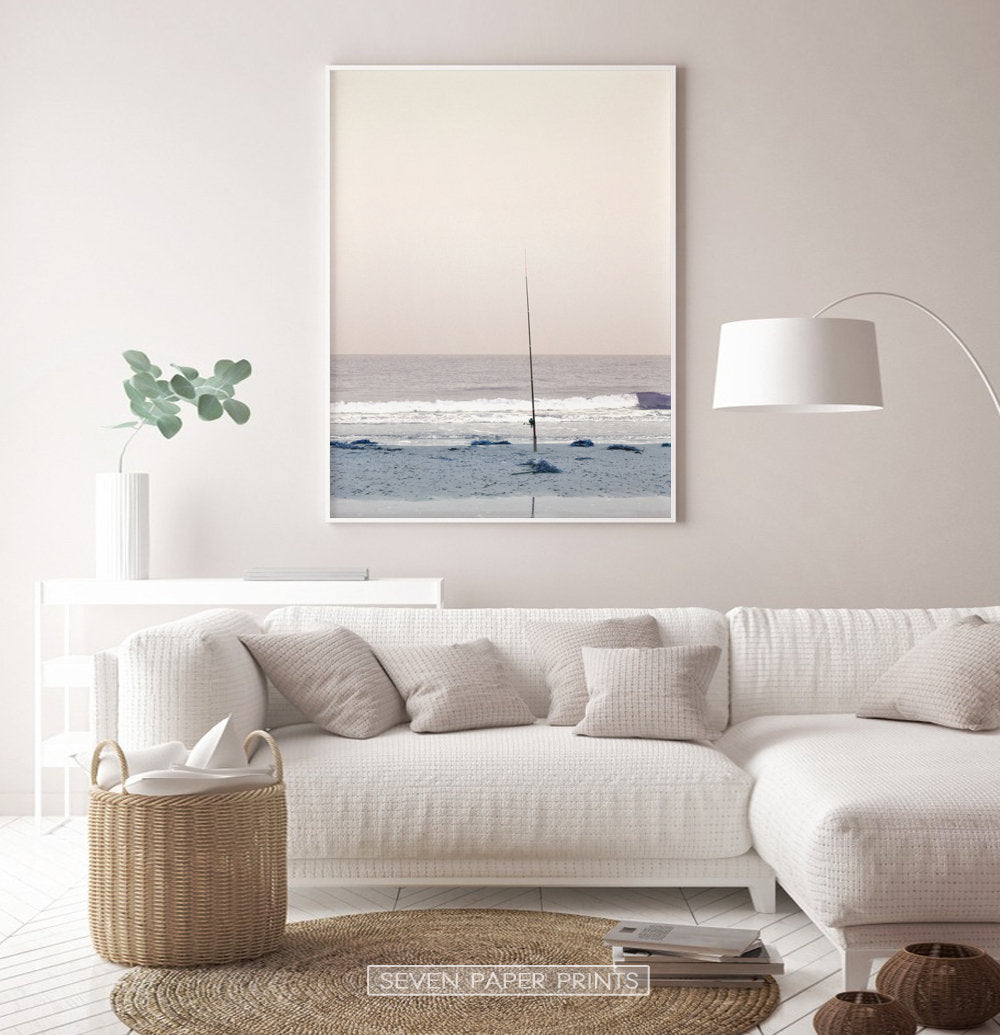 Fishing Rod Print and Pastel Beach Art | Sea Fishing Photo – Seven ...