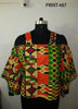 9037 - Cold-shoulder African Print Top (3/pk) - Free Size - $15.00 Each