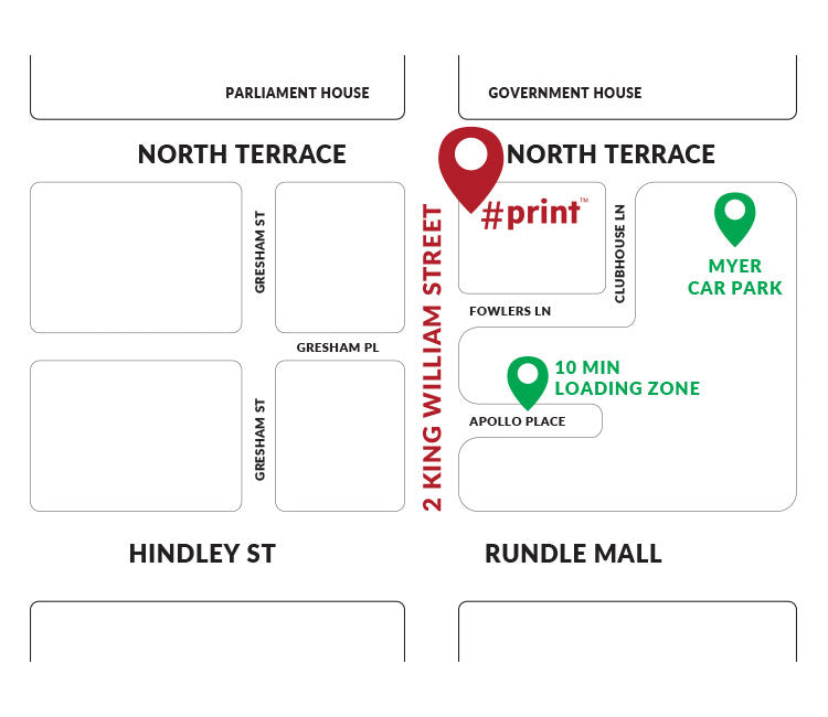 Hash Print Location Map - 2 King William Street, Adelaide SA 5000