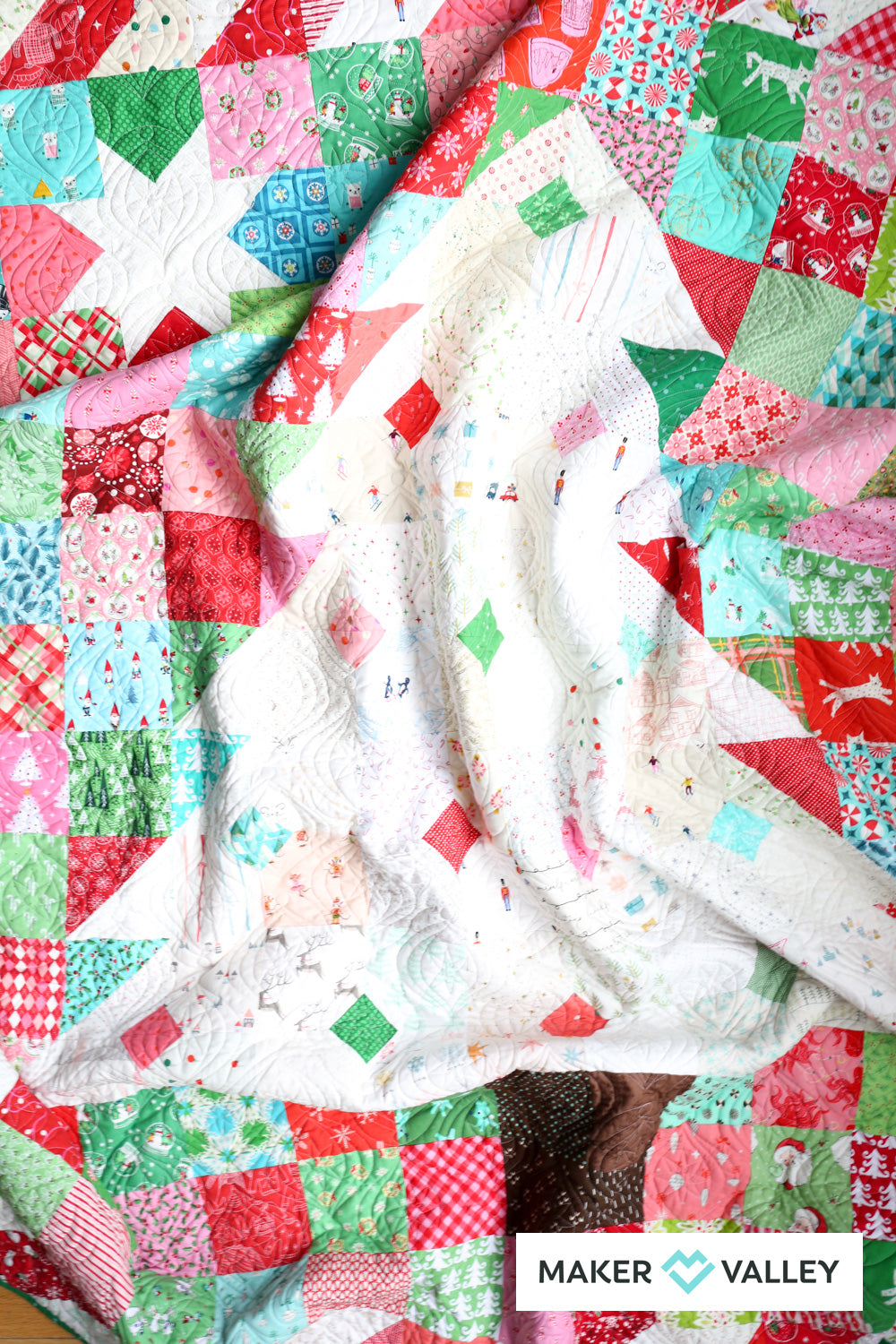 Happy Christmas Quilt by Maker Valley