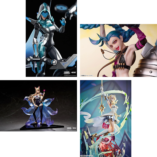 League of Legends scale figures Ashe, Lux, Ahri, Jinx 