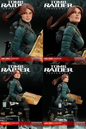 lara croft snow day statue